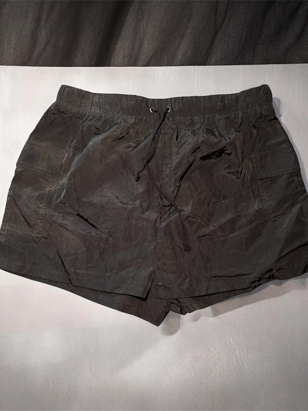 Women's Black Athletic Shorts with Drawstring Waist